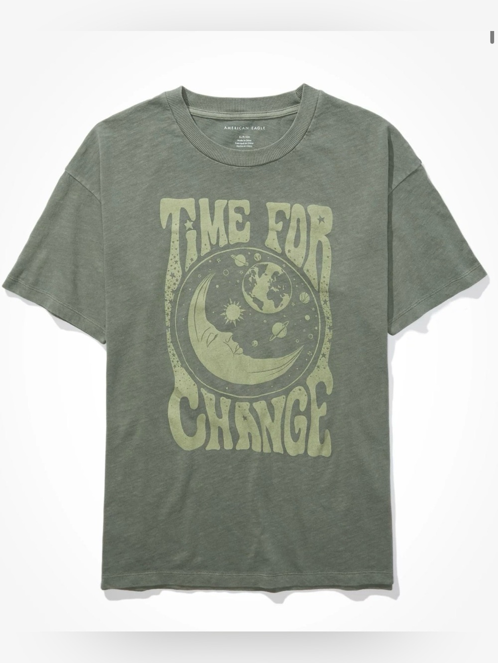American Eagle Time for Change Oversized Graphic T-Shirt